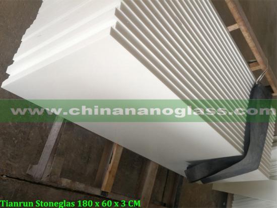 Super White Nanoglass Crystallized Nano Glass Hot Selling Size 180x60x3CM for Iran market