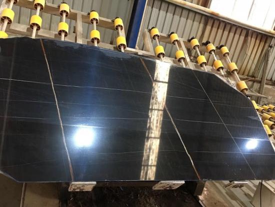 Black Gold Vein Sahara Noir Marble for Tabletop and Kitchen Countertop